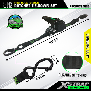 Correia automática 25mm 700kgs Auto retrátil Motocicleta Amarre Auto Correias de Catraca Retrátil com Gancho de Segurança - Product Image 2