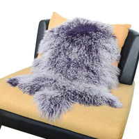Tapis en fourrure de Mongolie naturelle de luxe, forme longue et bouclée, véritable tapis en peau de mouton moelleuse pour chambre, canapé, salon, maison