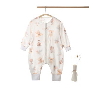 <span class=keywords><strong>Gigoteuse</strong></span> Bébé Unisexe Printemps-<span class=keywords><strong>Été</strong></span> en Gaze de Coton Bambou Fine, Pyjama Une Pièce Anti-Bactérien Respirant Écologique avec Fermeture Éclair - Product Image 5