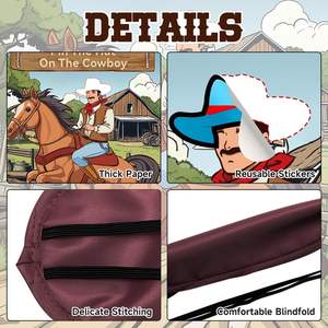 Adulte Western Rodeo Thème Fête D'anniversaire Jeux Cowboy Chapeau Pin Cheval Affiche Masques Papier Mur Jeux pour Cowboy Cheval Western Partie - Product Image 6