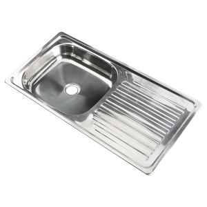 Évier de cuisine moderne K7540SA en acier inoxydable fait main avec égouttoir intégré pour restaurant et buanderie extérieure - Product Image 3