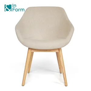 Foshan Manufacturer Solid Ash Wood Legs Accent Arm Mold Foam Chair Contract Furniture Commercial Project Leisure Chairs