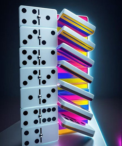 Bộ <span class=keywords><strong>Domino</strong></span> Acrylic Cao Cấp 2 Lớp, Màu Đen Trắng, Tùy Chỉnh, Trò Chơi Ghép Hình Cho Trẻ Em Và Người Lớn, Bán Buôn Số Lượng Lớn - Product Image 4