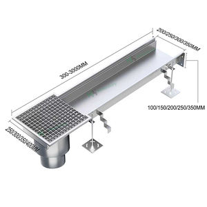 תעלות ניקוז תעשייתיות היגייניות בעיצוב מודרני, ניקוז רצפתי עם סורג, ניקוז חריצים ליניארי מלבני - Product Image 4