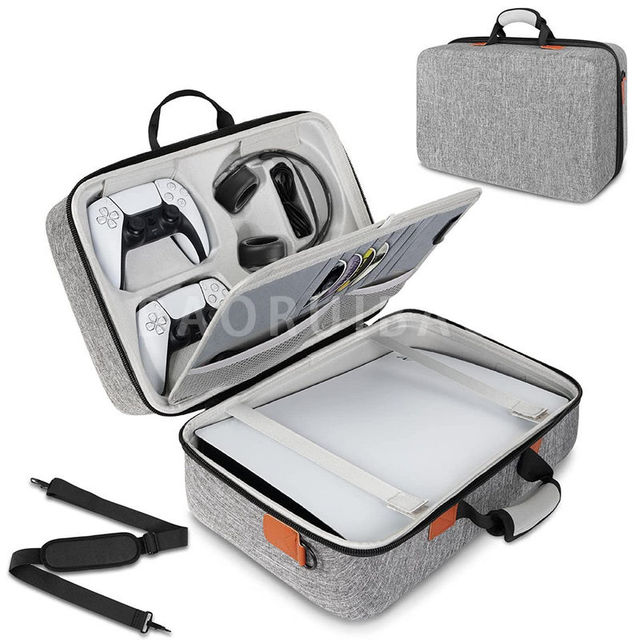 Hard Shell Carrying Case for Playstation 5 Console, Travel Case for PS5 Compatible with Disc& Digital Edition with Base on