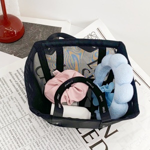 Bolsa de Compras Personalizada de Alta Gama para Mujer, Bolsa de Almacenamiento de Maquillaje con Logotipo Impreso, Organizador de Cosméticos de Malla Resistente - Product Image 3