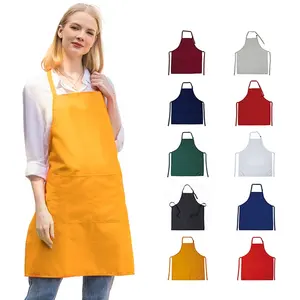 MYGO-delantal de Chef para restaurante, mandil de poliéster liso, impermeable, para café, barbacoa, comida, babero, barato