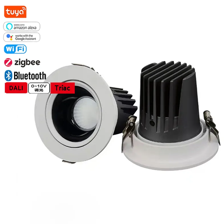 Akıllı dim gömme spot ayarlanabilir tavan ışık 40w 30w 15w led dükkanı downlight wifi Bluetooth zigbee tuya downlight