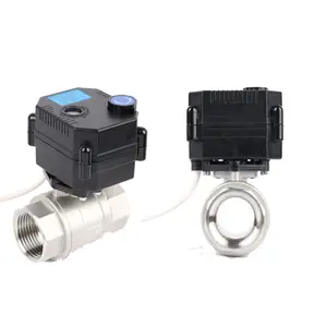 DN15 Mini Low Torque DC9-35V Smart Electric Actuator China Control Water Automatic Thread Ball Valve with Electric Actuator