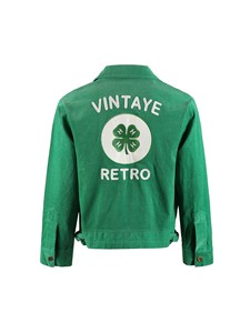 Veste en velours côtelé rétro OEM avec broderie trèfle, style workwear décontracté pour jeunes, streetwear <span class=keywords><strong>marine</strong></span> - Product Image 6