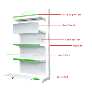 Đục lỗ hai mặt siêu thị kệ kim loại siêu thị hiển thị Kệ nhiệm vụ ánh sáng 4 lớp kệ cho cửa hàng bán lẻ - Product Image 5