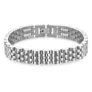 Pulsera de reloj de acero inoxidable de 10 mm, banda ajustable para hombre, joyería en plata, oro y negro. - Product Image 5