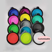 Bol pliable en silicone pour animaux de compagnie, avec logo personnalisé, pour nourriture et eau, bol de voyage pliable pour chien