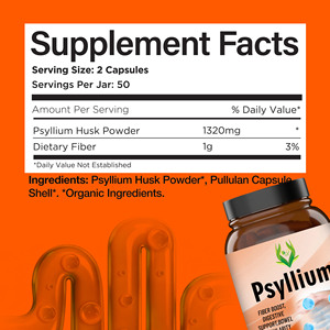 Cápsulas de Psyllium Natural, Ricas en Polvo de Cáscara de Psyllium y Fibra Dietética, Apoyo Nutricional para un Metabolismo Saludable - Product Image 5