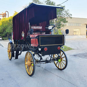 Carro de caballos de boda real de 4 ruedas negro de gama alta, carro de caballos eléctrico para exteriores, transporte especial para turismo - Product Image 3