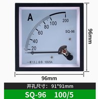 SQ96 pengukur Voltmeter AC dan DC Panel Analog, pengukur Amper frekuensi 72x72 96x96
