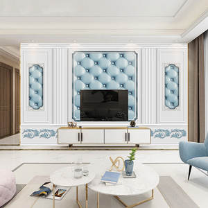 Style européen salon Tv fond papier peint 3d plâtre ligne murale canapé Film télévision mur tissu chambre 8D papier peint - Product Image 5