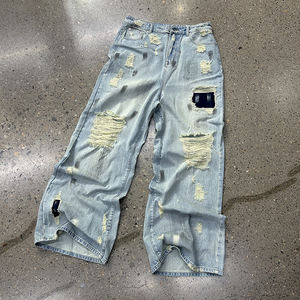 <span class=keywords><strong>Pantalones</strong></span> <span class=keywords><strong>Cortos</strong></span> <span class=keywords><strong>Vaqueros</strong></span> Holgados de Diseño Antiguo, Estilo Grunge, <span class=keywords><strong>Rotos</strong></span>, Hip Hop, Streetwear, Pierna Ancha, Lavados, Capri para <span class=keywords><strong>Hombre</strong></span> - Product Image 1