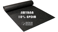 Rollo de Suelo de Goma Comercial de 4mm-10mm Negro con 10% de Partículas de EPDM de Alta Densidad, Antideslizante, Resistente al Fuego Clase E, Absorción de Impactos