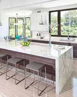 Meuble de cuisine moderne Vermonhouzz, meuble de cuisine résidentiel avec îlot central, meuble de cuisine à panneaux plats
