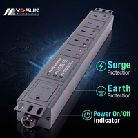 PDU de 19 Pulgadas para Montaje en Rack, Tipo UK, Unidad de Distribución de Energía con Protección Contra Sobretensiones de 5 Vías, Regleta de Alimentación de 6A para Rack, para Centro de Datos y Sala de Servidores