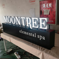 Enseigne lumineuse LED personnalisée pour intérieur, lettres en acrylique éclairées par l'avant, base en acier inoxydable, enseigne de réception pour hôtel, spa