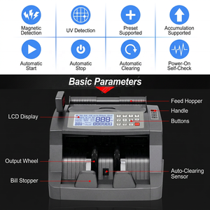 Compteur de billets multi-devises AL-6300 avec détection IR, UV, DD et MG, reconnaissance automatique <span class=keywords><strong>des</strong></span> devises, alimentation par prise secteur - Product Image 2