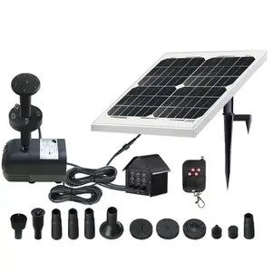 Outdoor 20W solar betriebene Zelle Tauch pumpe 4led Lichter Batterie Fernbedienung Garten wasser brunnen für Pool, Landschaft