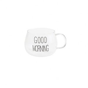 Bevande Dessert colazione tazza di vetro tazza di latte manico bicchieri lettera stampata trasparente in vetro creativo tazza da tè - Product Image 6