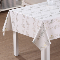 Nappe en PVC RNPT avec motif floral doré et support en tissu pour tables de salle à manger