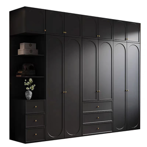 Black white midcenty Stick lines cabinet <strong>Wardrobe</strong> <strong>Closet</strong> swing Door <strong>Wardrobe</strong> bedroom furniture - Product Image 1