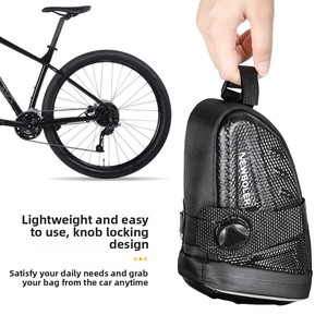 Sacoche de selle de vélo de route, sacoche arrière rigide et étanche avec verrou rotatif, 1,5-2,5 L, matériau EVA - Product Image 5
