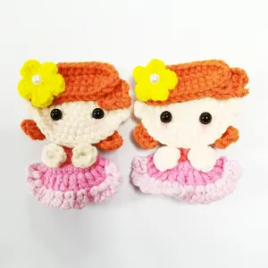 Lovey handmade cartoon princess bobby pins fai da te knitting BB hair girls filati di lana clip all'uncinetto per bambini