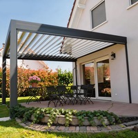Pergola bioclimatique extérieure avec couvertures imperméables, pergola moderne motorisée et réglable en aluminium