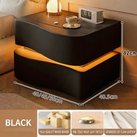 Table de Chevet Minimaliste Écologique avec Lumière LED Tactile, 2 Tiroirs, Table de Rangement Moderne pour Chevet, Meuble Durable à Capteur pour Hôtel