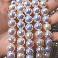 Perle synthétique iridescente Mabe de classe céleste AKoya, finition miroir Aurora, semi-percée, différentes tailles, petite forme d'ampoule