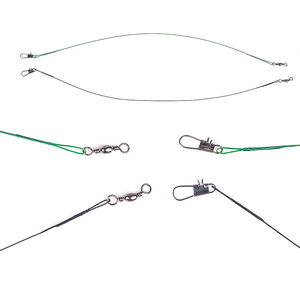 Alambre de pesca giratorio de metal con revestimiento de nailon y acero inoxidable con cierre a presión para pesca - Product Image 3