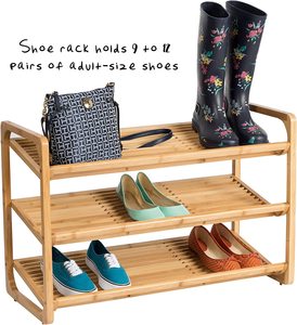 Étagère à chaussures en bois à 3 couches de qualité supérieure organisateur de stockage convertible pour maison hôtel gain de place pour entrée salon placard - Product Image 3