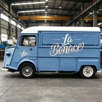 Camion de restauration mobile vintage commercial, aménagement personnalisé, chariot à snacks pour café, glaces, hot-dogs, hamburgers, vente de rue en extérieur