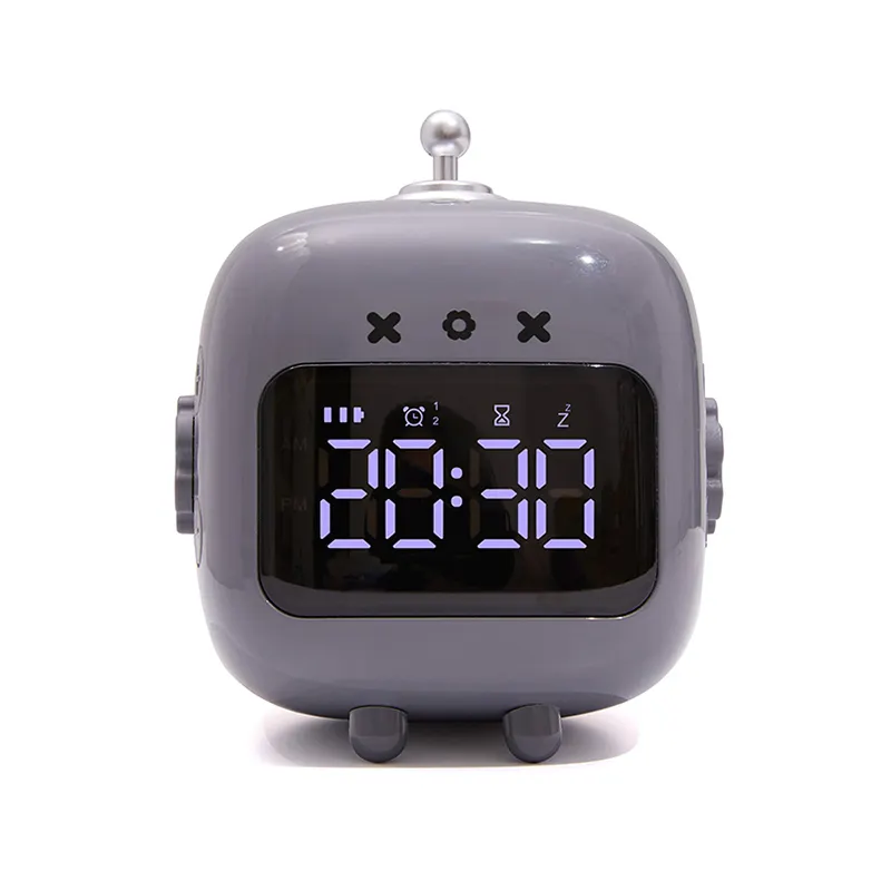 New robot cat learning alarm clock for students clock bedroom desktop cartoon electronic children alarm clock