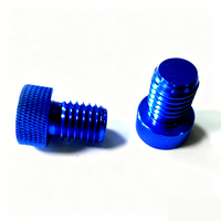 Blue Anodized Aluminum Alloy Knurled Thumb Screw CNC Machined Hand Tightening Bolt for Precision Equipment Inch/Metric