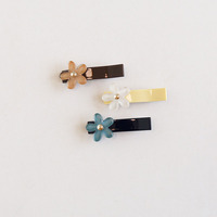 Barrettes à cheveux plates personnalisées vintage exquises en acétate bleu et jaune, petites pinces à cheveux pour le quotidien, les vacances, la plage et les fêtes