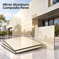Panneau composite en aluminium miroir doré 4 mm 4x8 pieds, plaque ACP pour revêtement mural décoratif