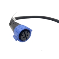 IP67 protección a prueba de agua empuje autoblocante M19 serie 2pin 20A conector hembra conjunto de cable 2way 2, 5 mm2 cable de goma