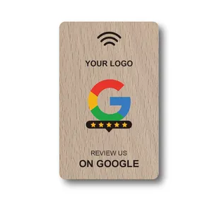 Impressão personalizada de cartão de opinião do Google com chip NFC