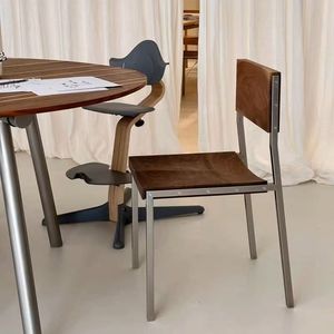 Silla de Comedor Contemporánea de Madera de Fresno con Estructura de Acero, Diseño Ligero <span class=keywords><strong>para</strong></span> Hogar, Bar, Hotel, Oficina y Sala de Estar - Product Image 2