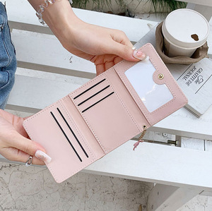 Kawaii Japanese Korean Style <b>Women</b> Short PU Wallet <b>Card</b> Holder 3‑Fold Bow Decor Ins‑Style Multi‑Use Ladies <b>Purse</b> - Product Image 3