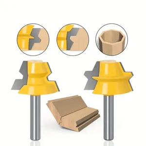 DZ 2pcs 8mm Lock Miter Router <strong>Bits</strong> with 1/2 Inch Shank Woodworking Cutter <strong>Tenon</strong> Cutter for Wood for Mill and Cutting Machine Use - Product Image 5