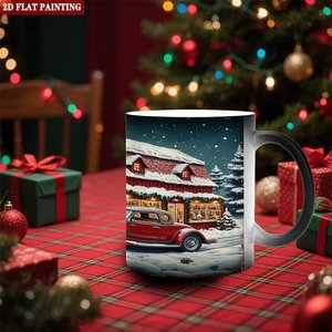 Ceramic Heat Color Changing Magic Mug 11oz Frosted Black <b>Desk</b> Drink Cup For <b>Study</b> Room - Product Image 2