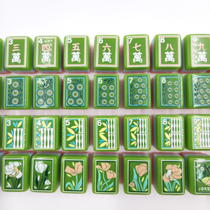 Juego de Mahjong Acrílico Mary Benson Art, 160 Fichas, Estilo Americano, con Bams, <span class=keywords><strong>Craks</strong></span>, Dots, Winds, Dragons, Flowers, Jokers y Blanks - Product Image 1